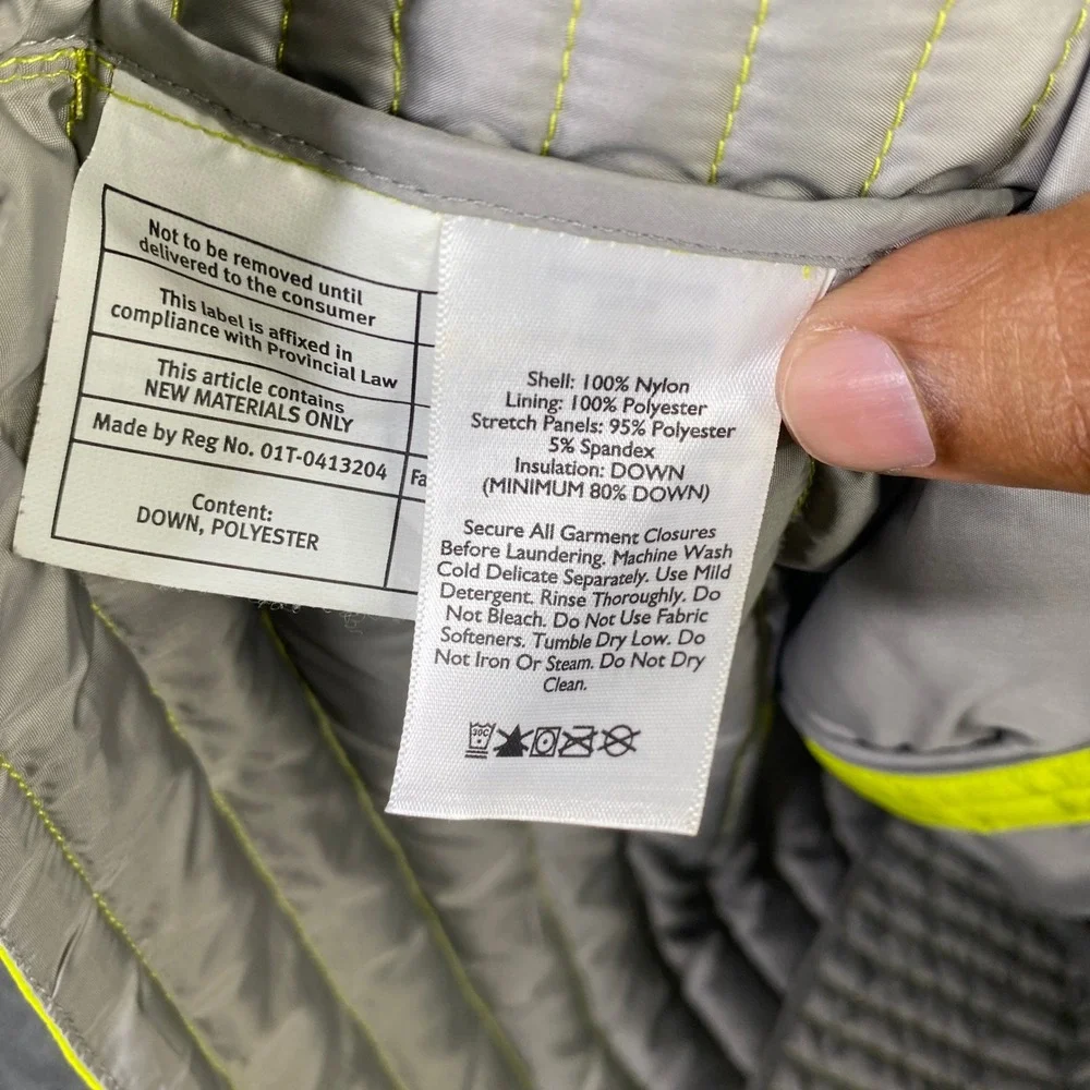 Eddie Bauer First Ascent Kids Down Puffer Jacket Neon Yellow Lime Size L 12